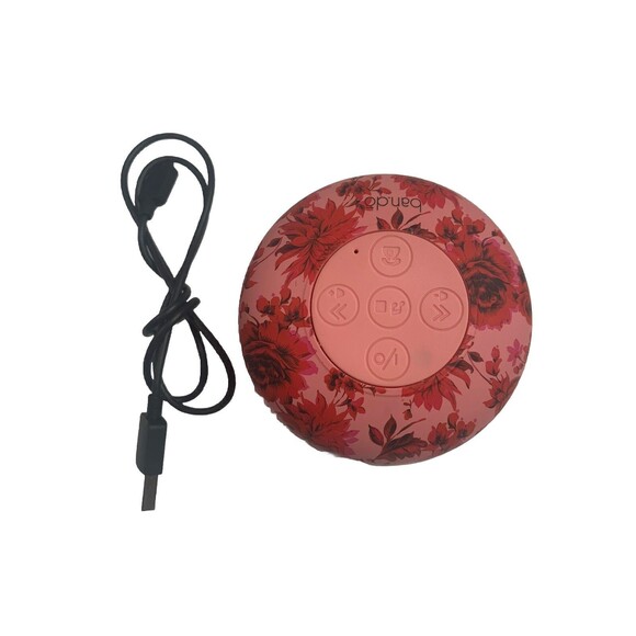 ban.do  Bando Pink Floral Bluetooth Shower Speaker with USB Charging Cord - Picture 3 of 9